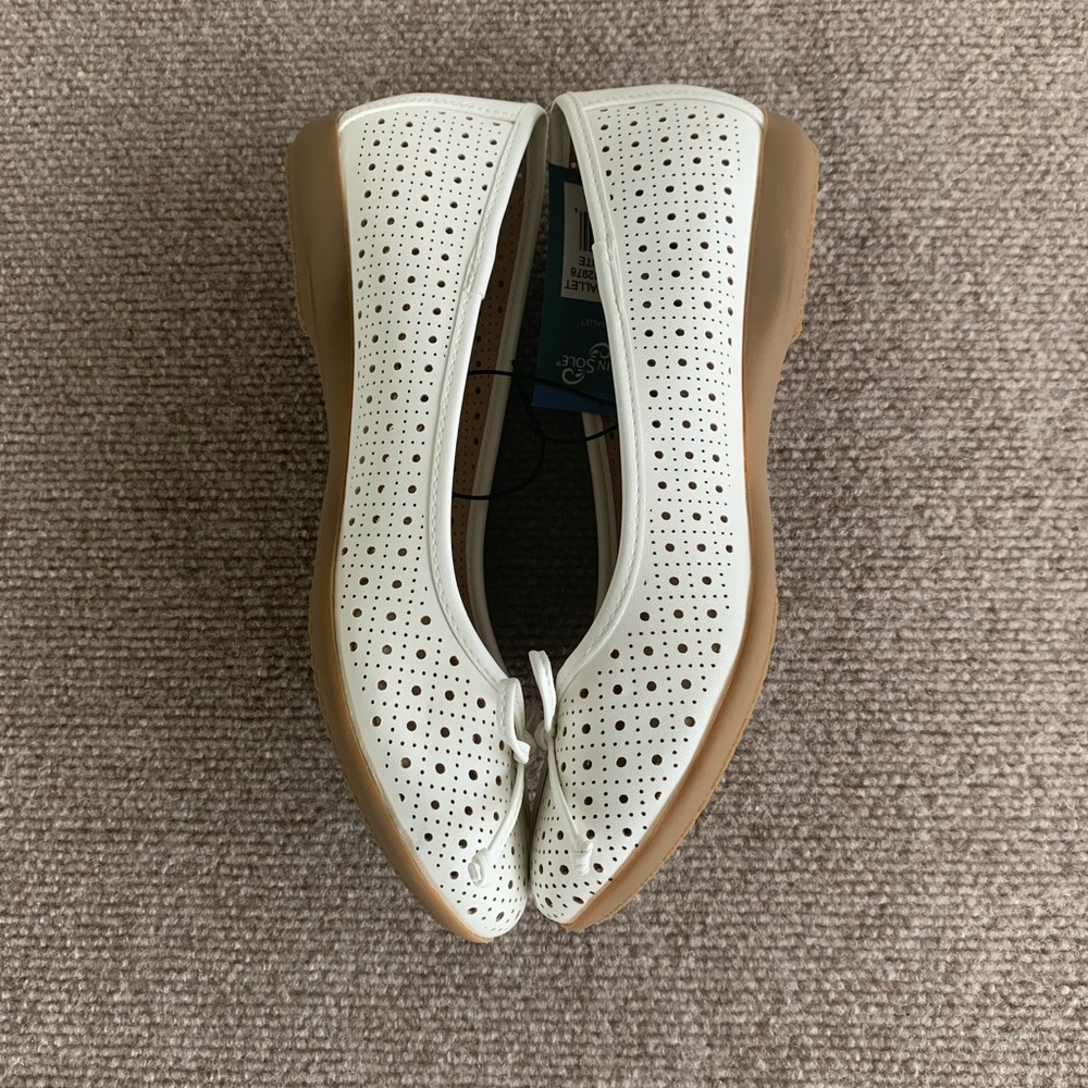 Mountain Sole by White Mountain White Perforated Flats with Bow - Picture 4 of 8